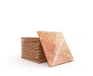 Stack of ceramic tile on a white background 3d illustration